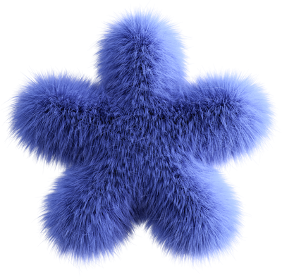 Blue 3D Fluffy Symbol Asterisk