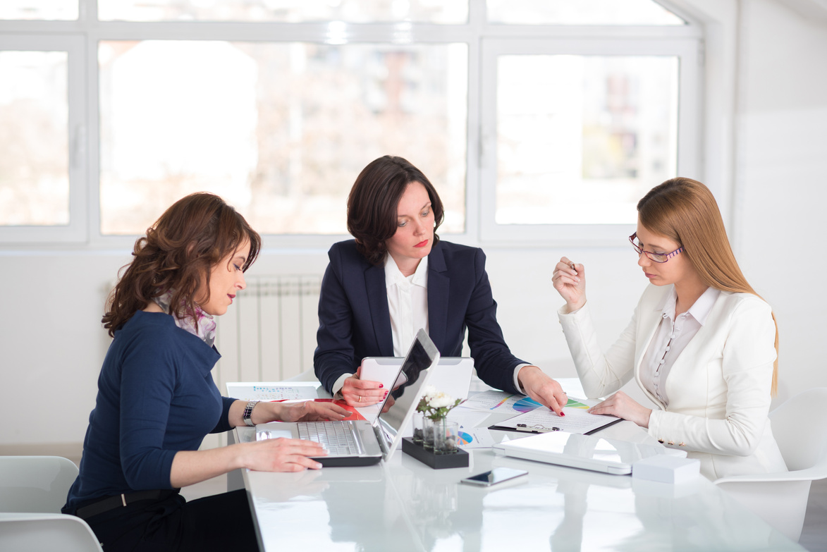 Businesswomen on a meeting with executive director